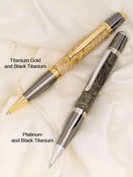Sierra&trade; Black Titanium and Platinum Ballpoint Pen