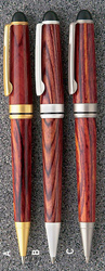 Round Top European&trade; Pen Black Finial (Satin Finish)