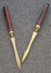 Wavy Blade Letter Opener - Flat Top American and Round Top European Styles Heavy Duty (24K or Chrome
