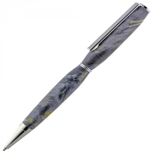 Twist 7mm Ballpoint - Chrome Clip with Beaded Centerband - Chrome