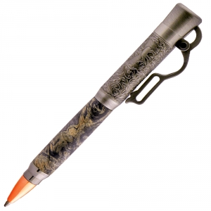 Lever Action Ballpoint Pen - Antique Nickel