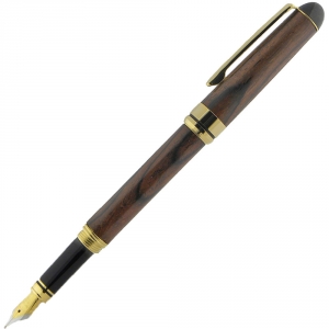 Round Top European&trade; Screw Cap Fountain Pen - 24Kt Gold