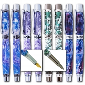 Elegant Sierra&reg; Roller and Fountain Pen Starter Pack - 8 Kits, FREE Drill Bit Set, FREE Bushings