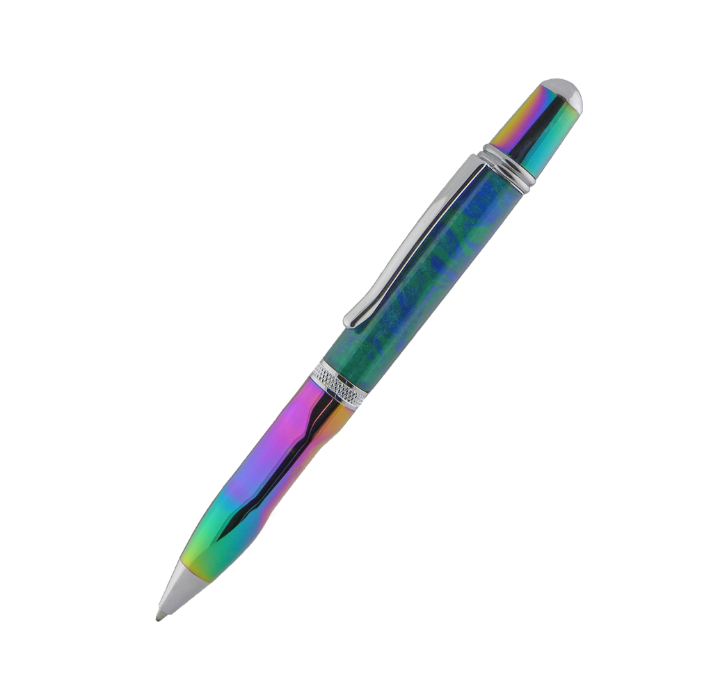 sierra pen kit gold and rainbow colours pen making lathe wood turning 