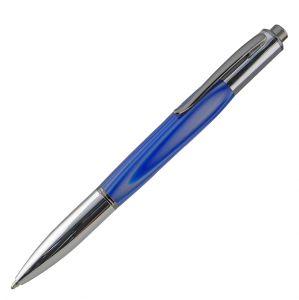 Yari Button Click Ballpoint Pen Chrome and Gunmetal