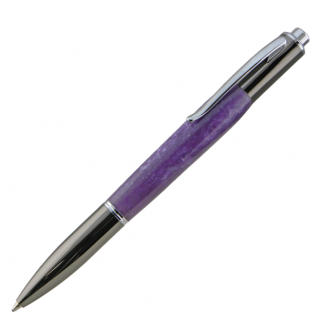 Yari Button Click Ballpoint Pen Gunmetal and Chrome