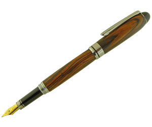 Round Top European&trade; Screw Cap Fountain Pen - Platinum