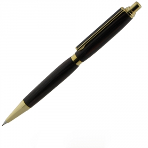 24k Gold -Prop Pencil - 0.70mm - Black Line  Clip W/ Flat Center Ring