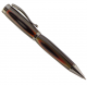 Silvery Bronze with Black and Red Pinstripe Acrylic pen Blank