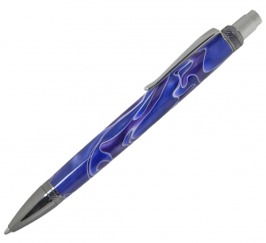 Blade Button Click Ballpoint Pen - Gunmetal and Nickel
