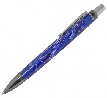 Blade Button Click Ballpoint Pen - Gunmetal and Nickel