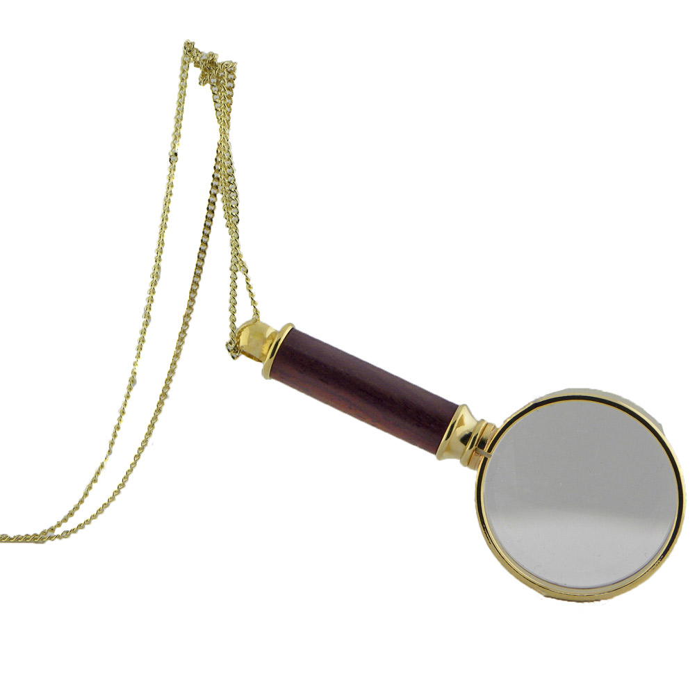 18k Gold Coin Magnifying Glass Pendant
