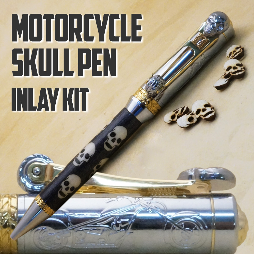 Motorcycle Skull Pen inlay kit Pen Kit Making Supplies Berea HardWoods
