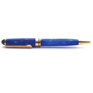 Turned Tube Round Top European&trade; Ballpoint Double Twist Pen Kit - Gold